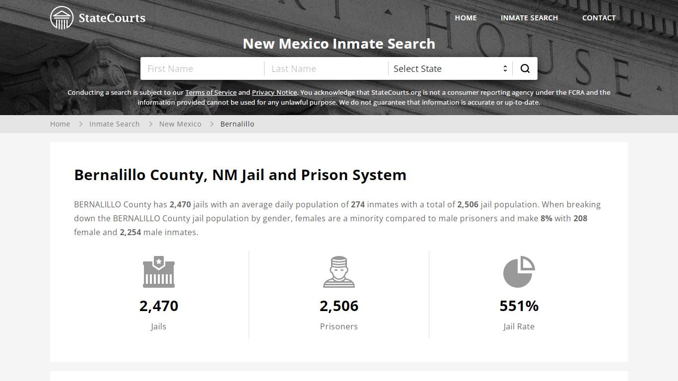 Bernalillo County, NM Inmate Search - StateCourts